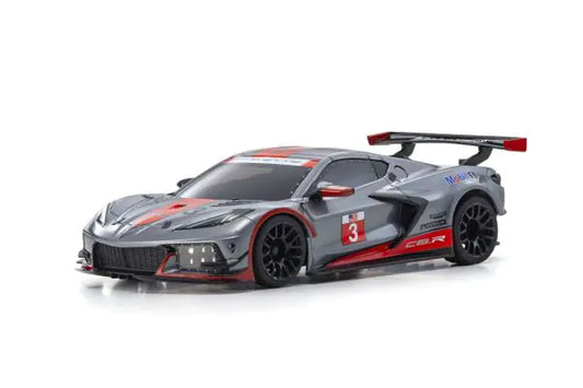 KYOSHO MINI-Z MR04W-MM CHEVROLET® CORVETTE® C8.R Gunmetal / Red Body MZP244GMR