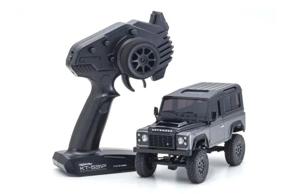 Kyosho Radio Controlled Electric Powered Crawling car MINI-Z 4×4 Series Ready Set Land Rover Defender 90 Autobiography Corris Gray / Santorini Black 32526GM