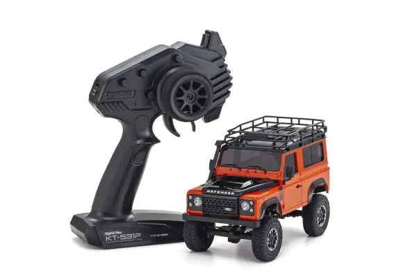 KYOSHO Radio Controlled Electric Powered Crawling car MINI-Z 4×4 Series Ready Set Land Rover Defender 90 Adventure Phoenix Orange / Santorini Black 32531MO