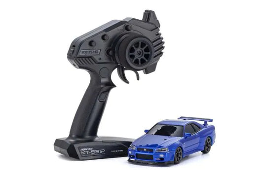 Kyosho MINI-Z AWD NISSAN SKYLINE GT-R R34 V.specⅡNür Metallic Blue 32629MB