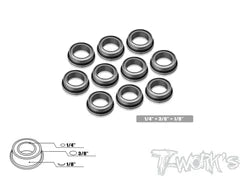 T-WORKS 3/16x5/16x1/8 Precision Ball Flange Bearing (10pcs.) BB-31651618f-10