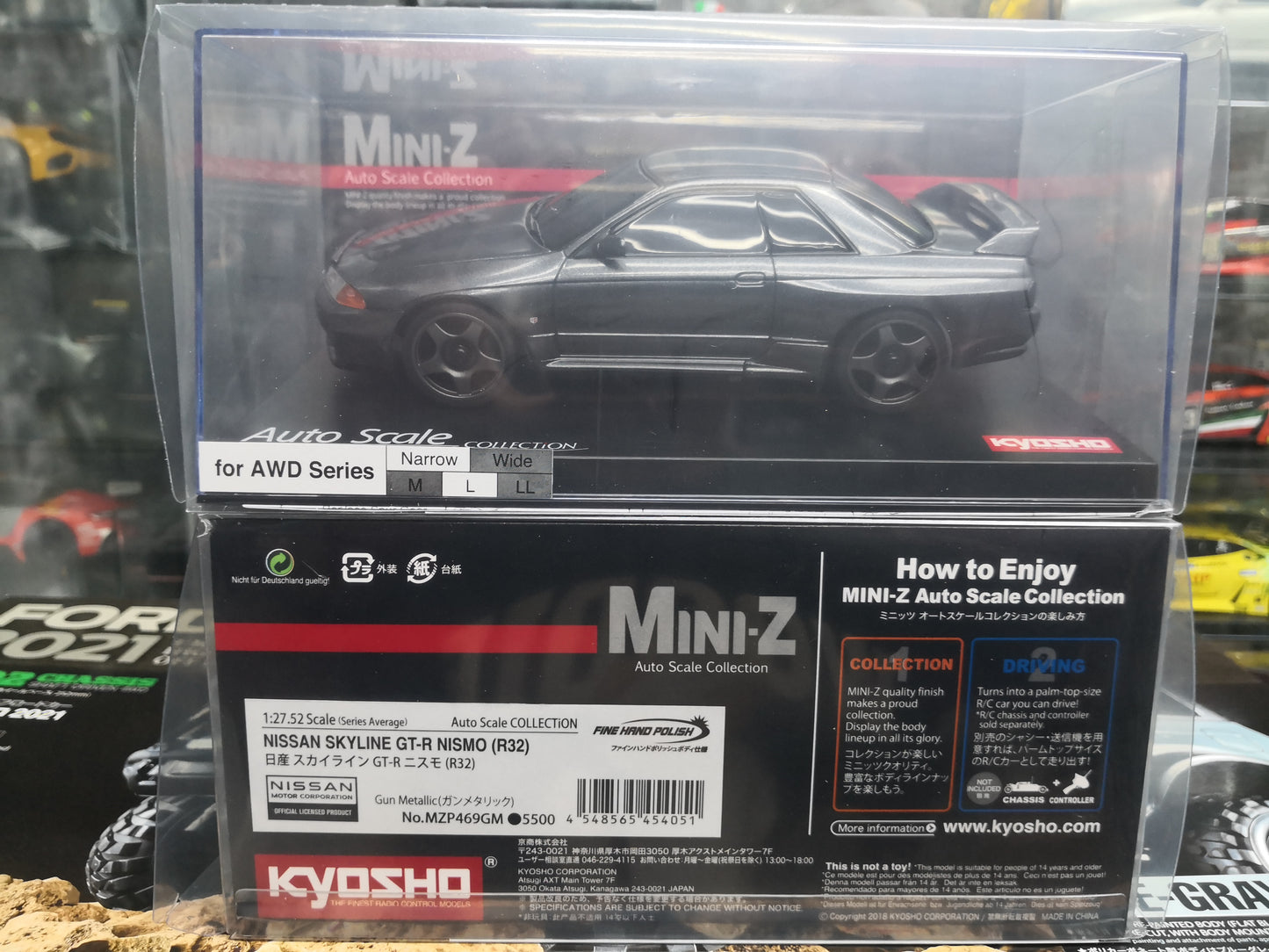 Kyosho MINI-Z AWD NISSAN SKYLINE GT-R R32 GUN METALLIC  Body MZP469GM