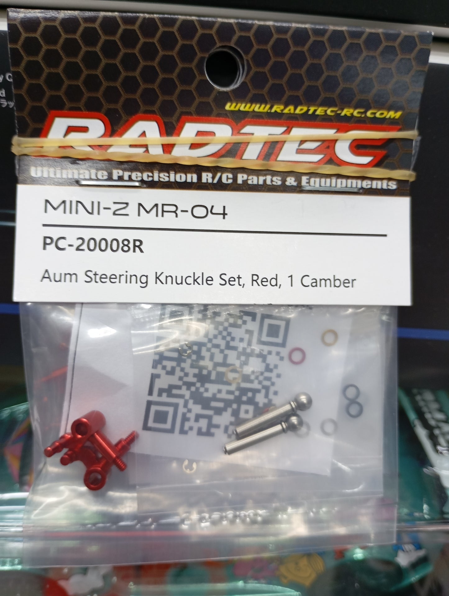 RACTEC KYOSHO MINI-Z MR-04 ALU.STEERING KNUKLE 1 CAMBER(RED) PC-20008R