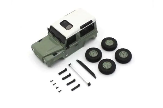 KYOSHO MINI-Z 4X4 MX-01 Land Rover Defender 90 Heritage Grasmere Green / Alaska White Body MXBT07GR