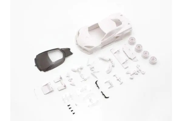 KYOSHO MINI-Z CHEVROLET® CORVETTE® C8.R White body set(w/Rim for RWD) MZN215