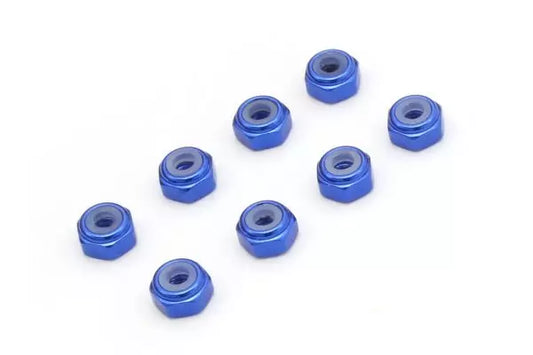 KYOSHO M2 Alu. Nylon Color Nut 8pcs(BLUE ) MZW128BL