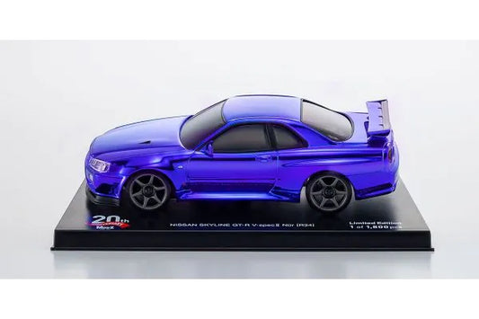 Kyosho MINI-Z 20th Anniversary Auto scale collection for MINI-Z AWD MA-020 series MINI-Z AWD Sports NISSAN SKYLINE GT-R V･Spec Ⅱ Nur (R34) Chrome Blue Special Edition MINI-Z 20th Anniversary Body MZP427CBL